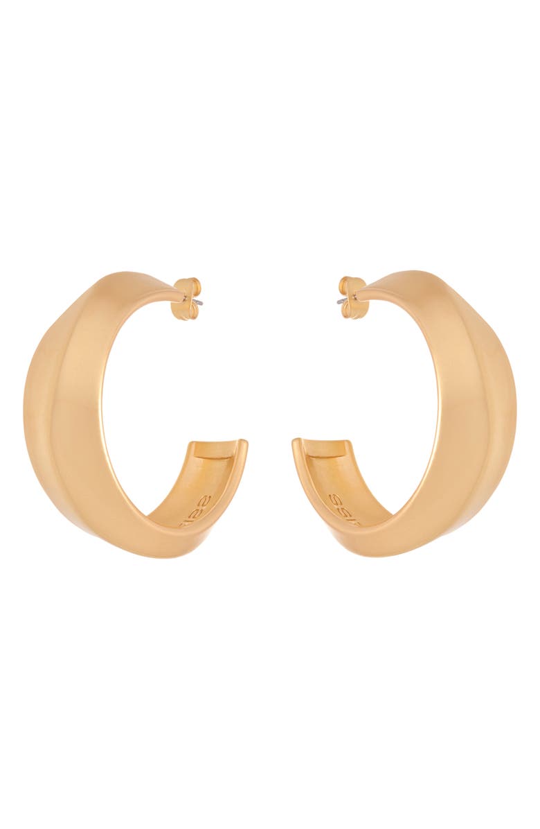 Reiss Tara Twist Hoop Earrings, Alternate, color, Gold Tone