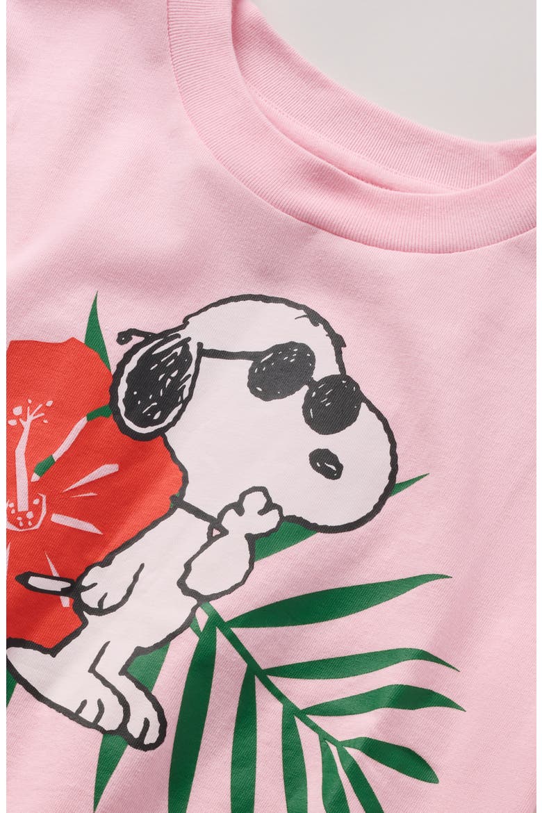 Kids' Crop Graphic T-Shirt, Alternate, color, PINK ORCHID TROPICAL SNOOPY