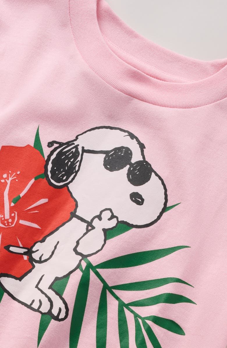 Treasure & Bond Kids' Crop Graphic T-Shirt, Alternate, color, Pink Orchid Tropical Snoopy