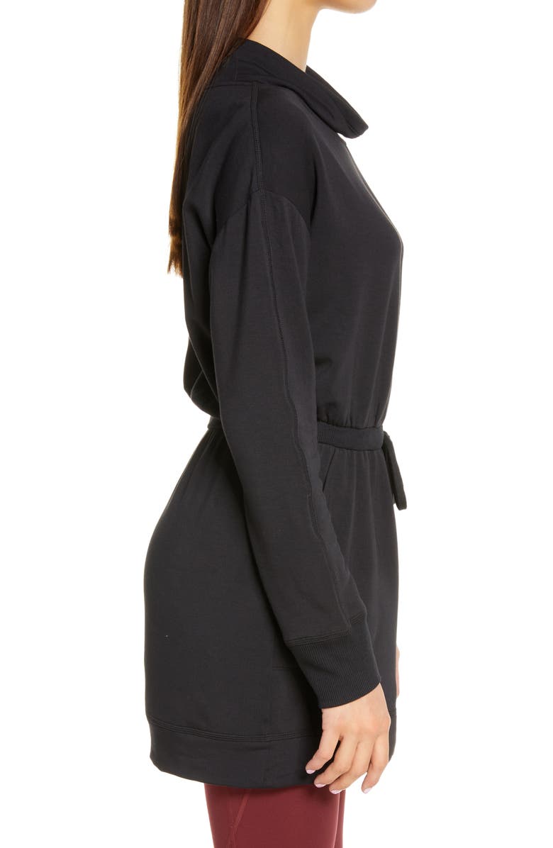 Zella Peaceful Funnel Neck Tie Waist Sweatshirt, Alternate, color, 
