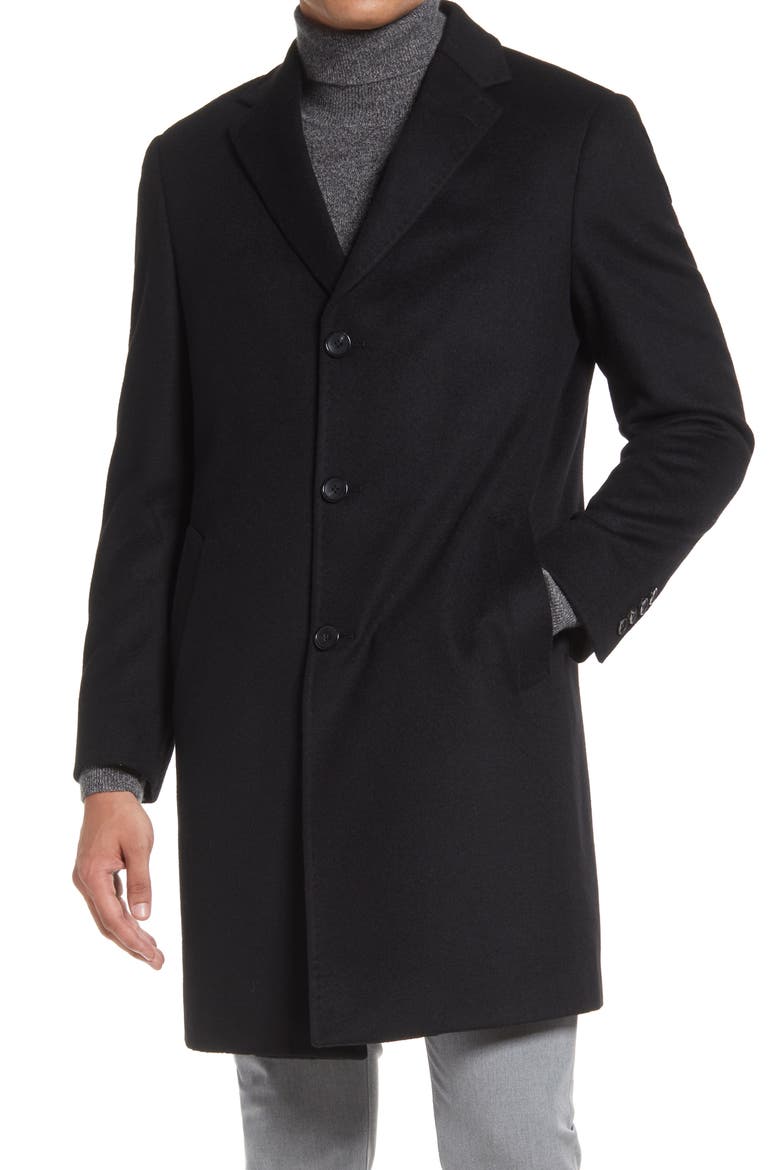 Pierre Cashmere Coat, Alternate, color, BLACK