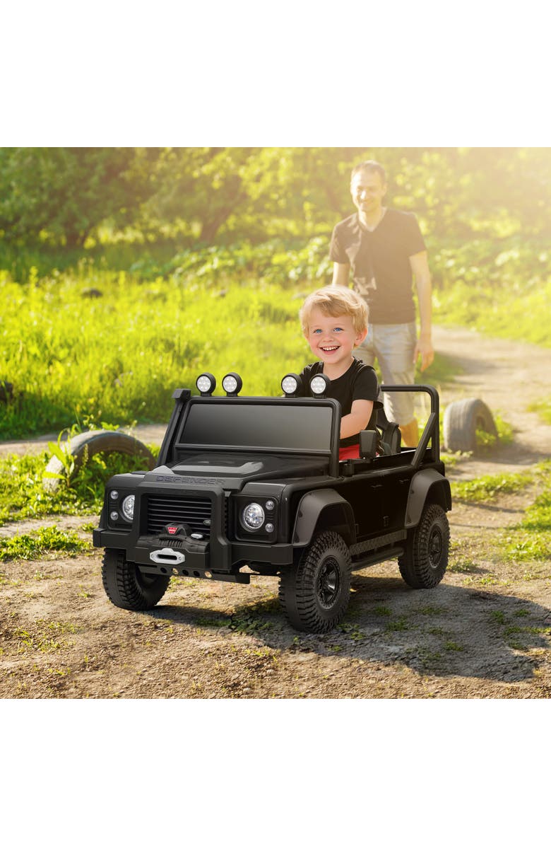 Qaba Land Rover Licensed Kids Electric Truck, Battery, Remote, Dual Motors, Suspension, Alternate, color, Black