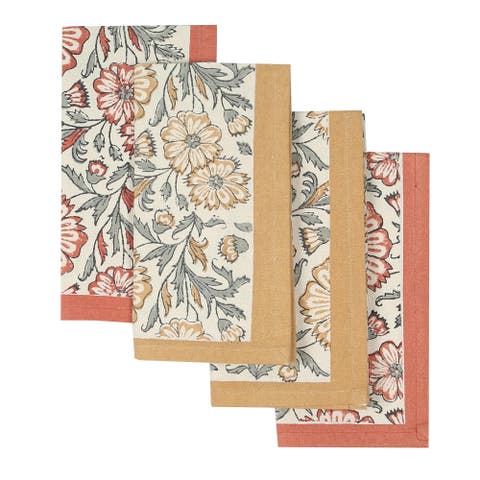 Streamline Hand Block Printed Napkins - Set of 4