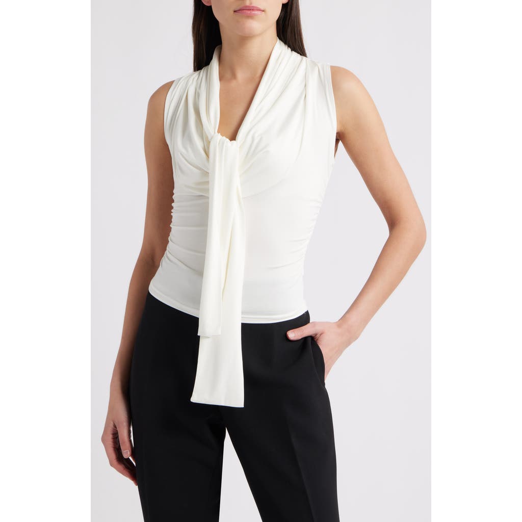 NIKKI LUND NIKKI LUND RANI RUCHED TIE NECK SLEEVELESS TOP