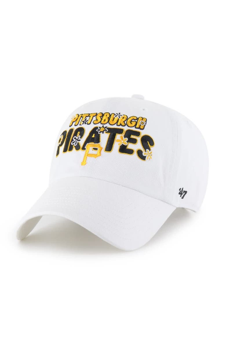 '47 Women's '47 White Pittsburgh Pirates Flower Power Clean Up Adjustable Hat, Main, color, White