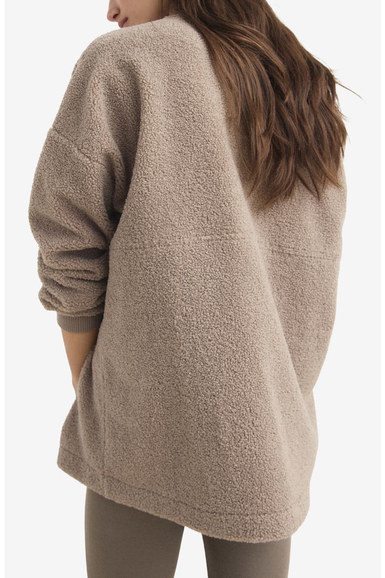 High Pile Fleece Lounge Top, Alternate, color, MEDIUM BROWN