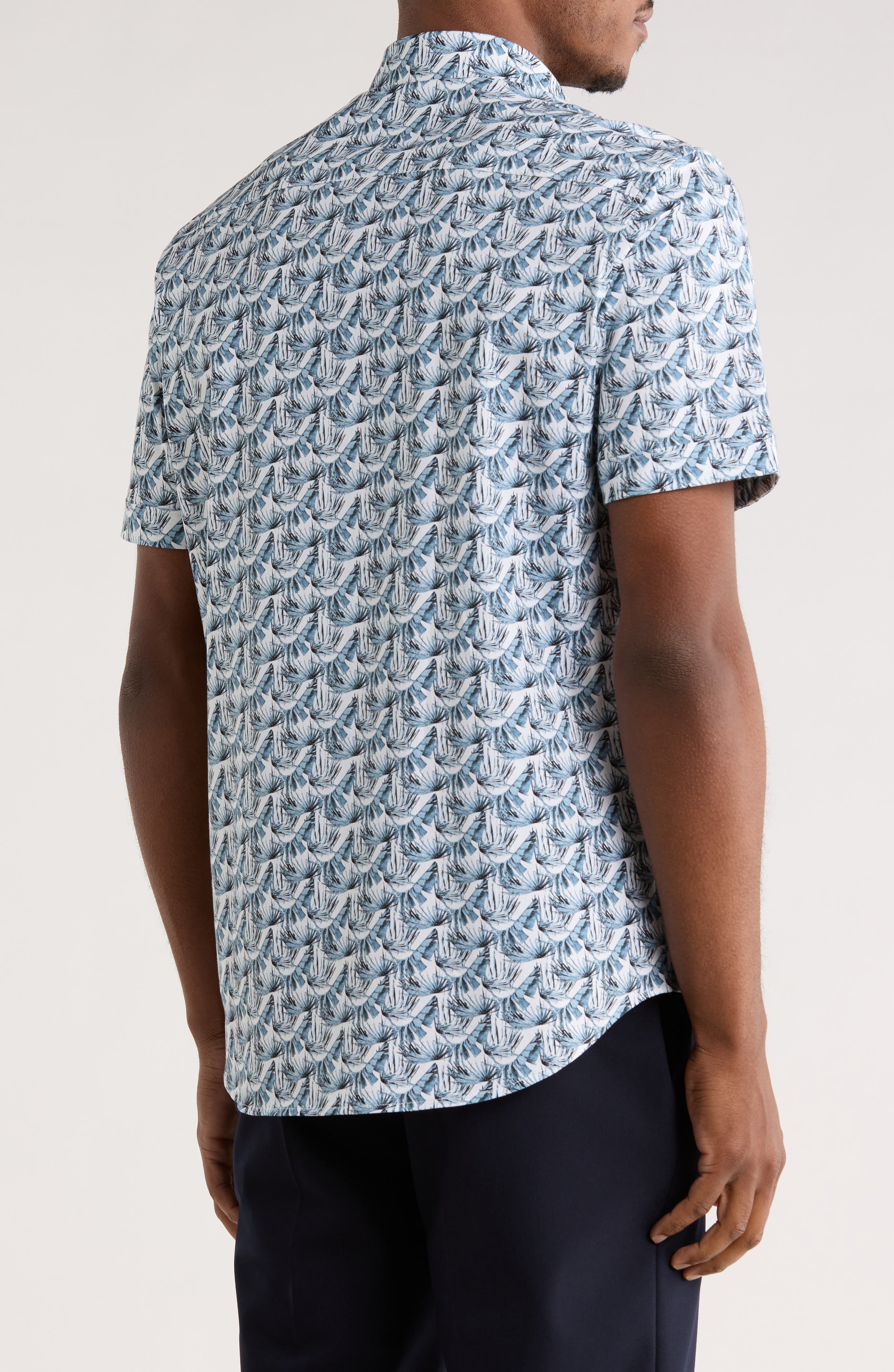 Short Sleeve Woven Button-Up Shirt - image 2