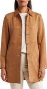 T Tahari Faux Suede Car Coat