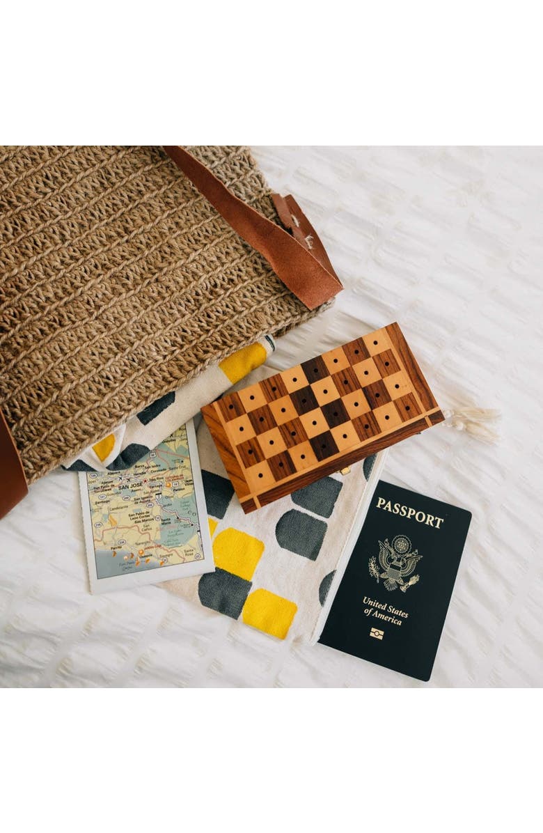 Ten Thousand Villages Sheesham Travel Chess Set, Alternate, color, 