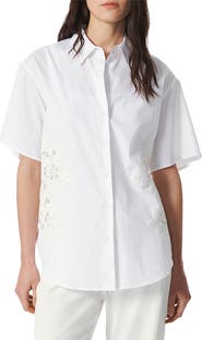 rag & bone Amy Lace Short Sleeve Button-Up Shirt