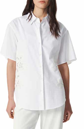 Amy Lace Short Sleeve Button-Up Shirt