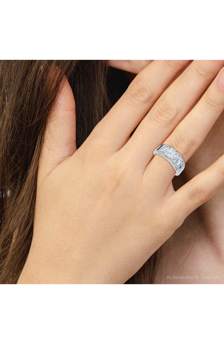 Bliss Diamond 2 1/4Ct Tetrad Diamond Ring Emerald Cut Anniversary Band 14k Gold/Pt Lab Grown, Alternate, color, 