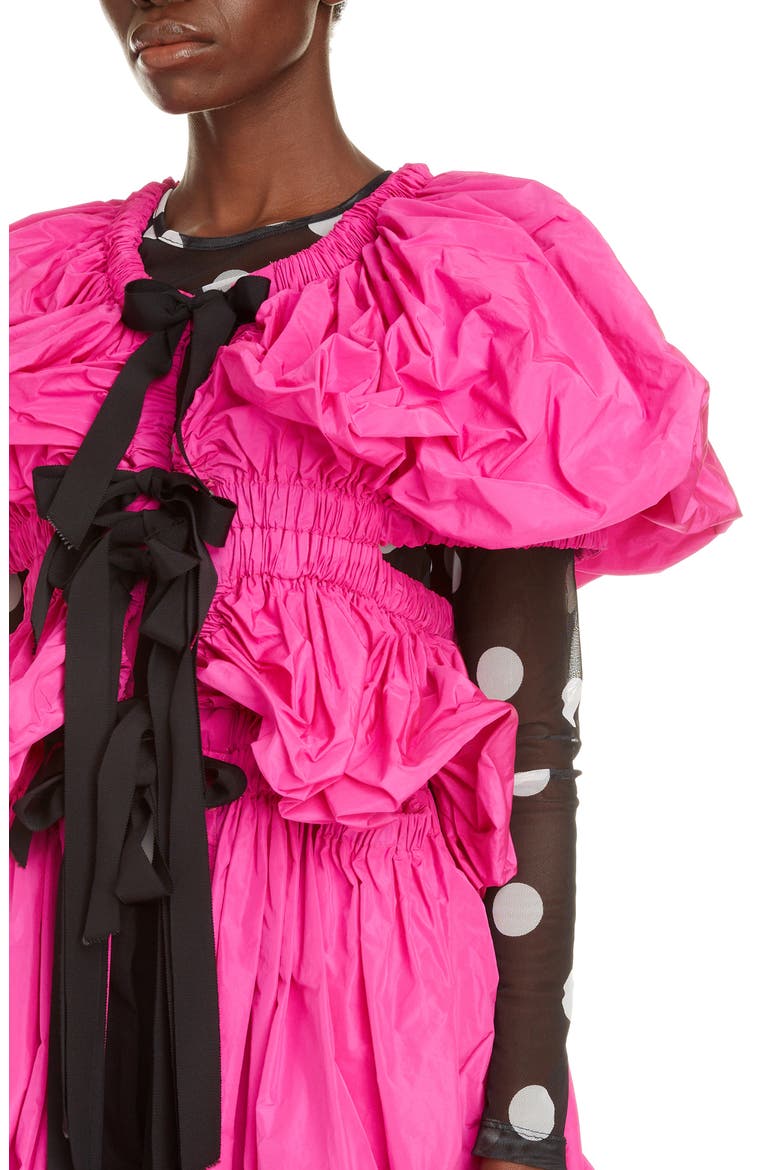 Rama Puff Sleeve Tie Front Gown, Alternate, color, FUCHSIA