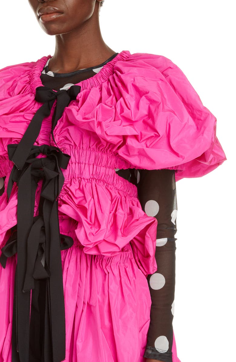 Dries Van Noten Rama Puff Sleeve Tie Front Gown, Alternate, color,