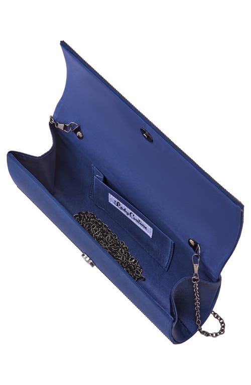 Lady Couture Radiant Rhinestone Clutch In Navy
