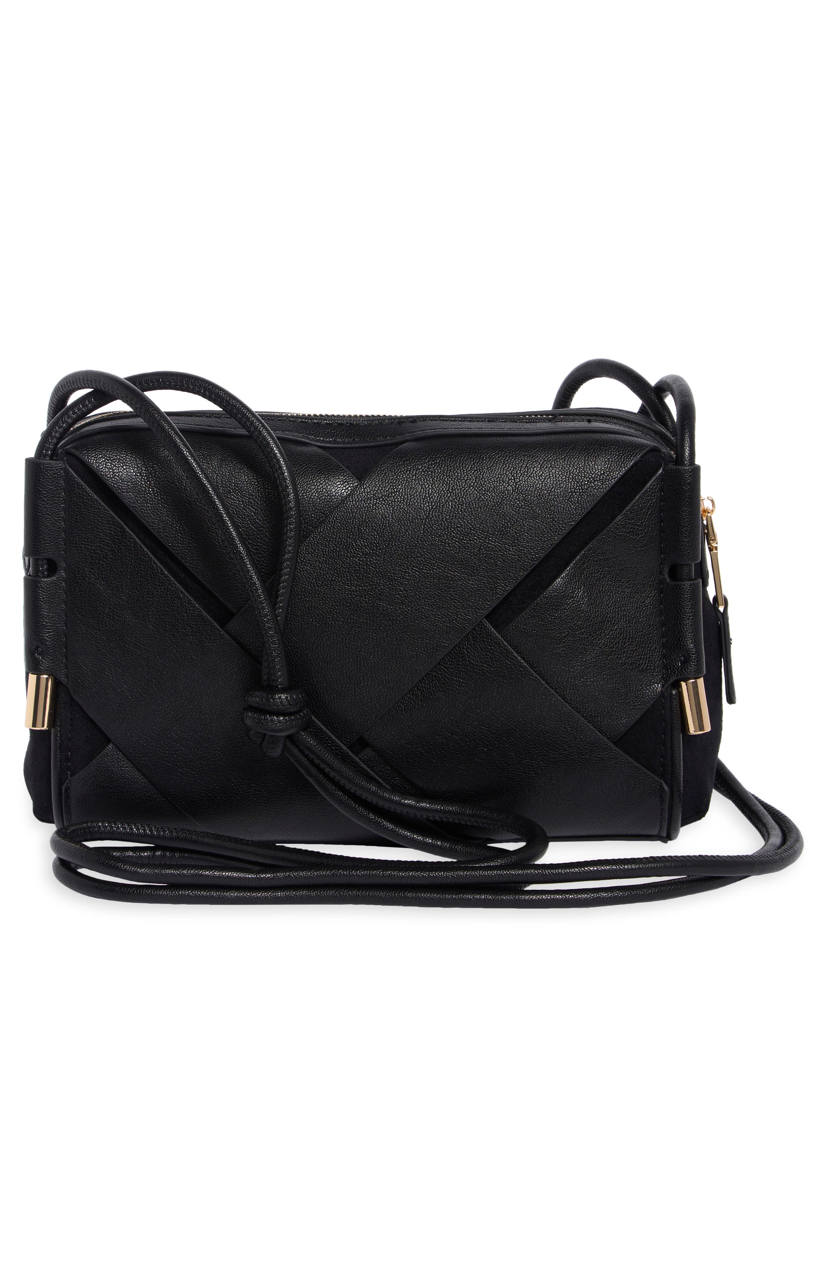Ayla Faux Leather Crossbody Bag, Alternate, color, BLACK