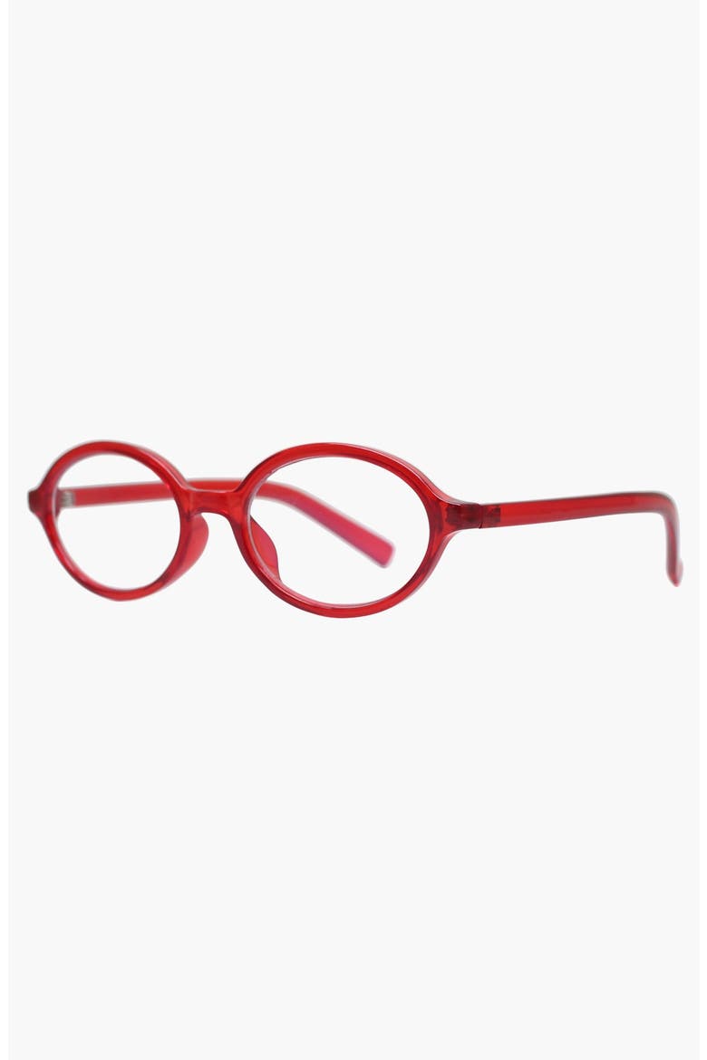The Bessette Reader Glasses, Alternate, color, Raspberry