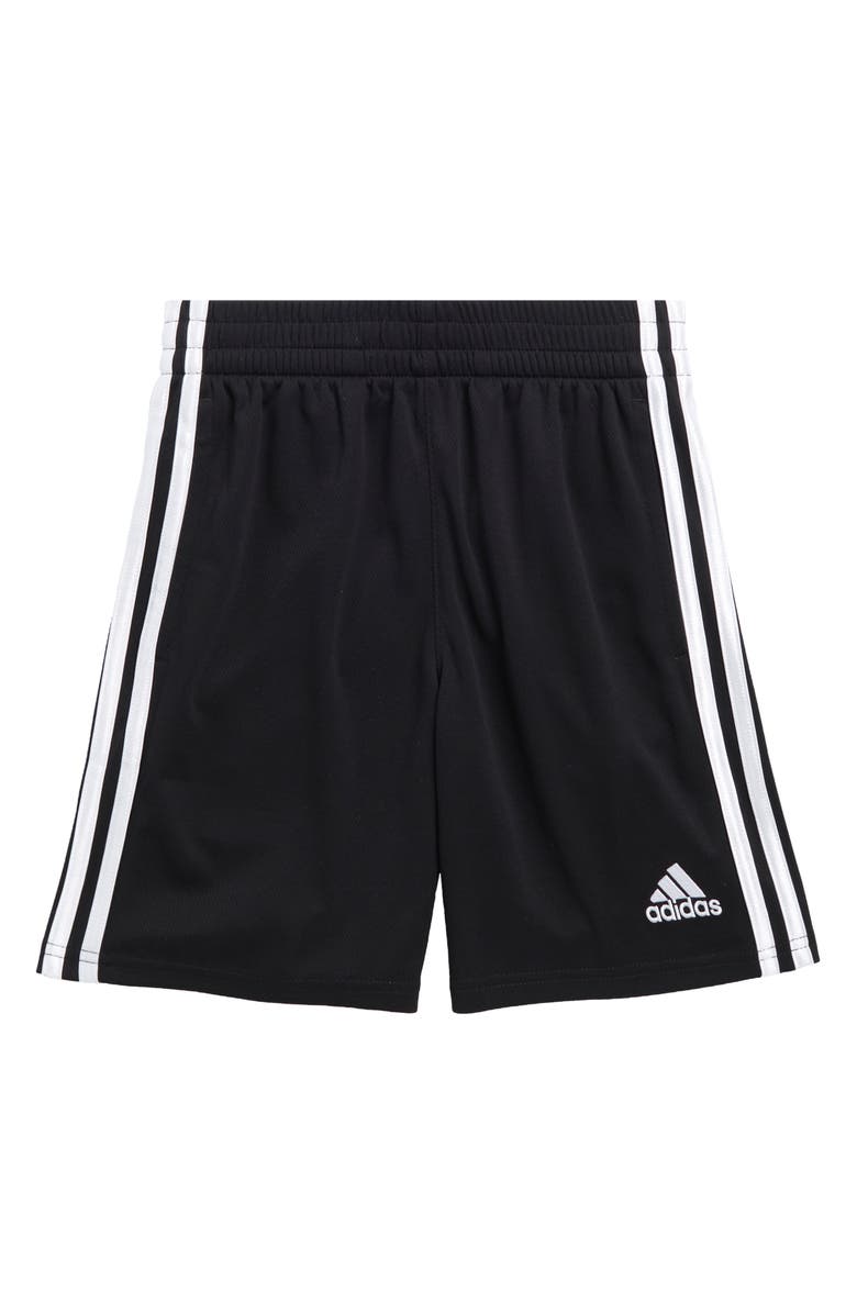 adidas Kids' Core 3-Stripe Mesh Shorts, Main, color, Black/ White