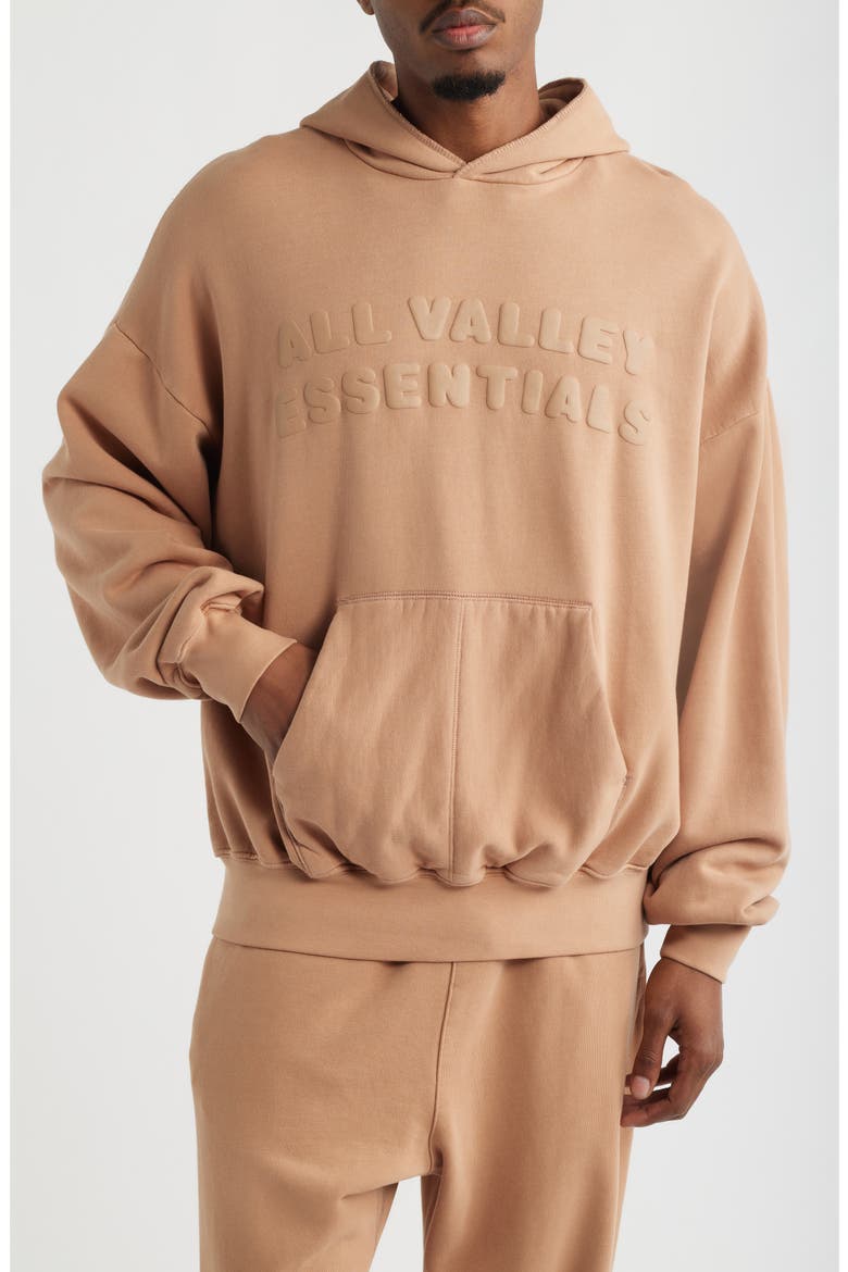 '90s Fit Fleece Logo Hoodie, Main, color, WASHED GINGER