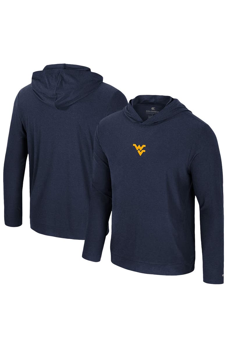 COLOSSEUM Men's Colosseum Navy West Virginia Mountaineers Long Sleeve T-Shirt Hoodie, Main, color,