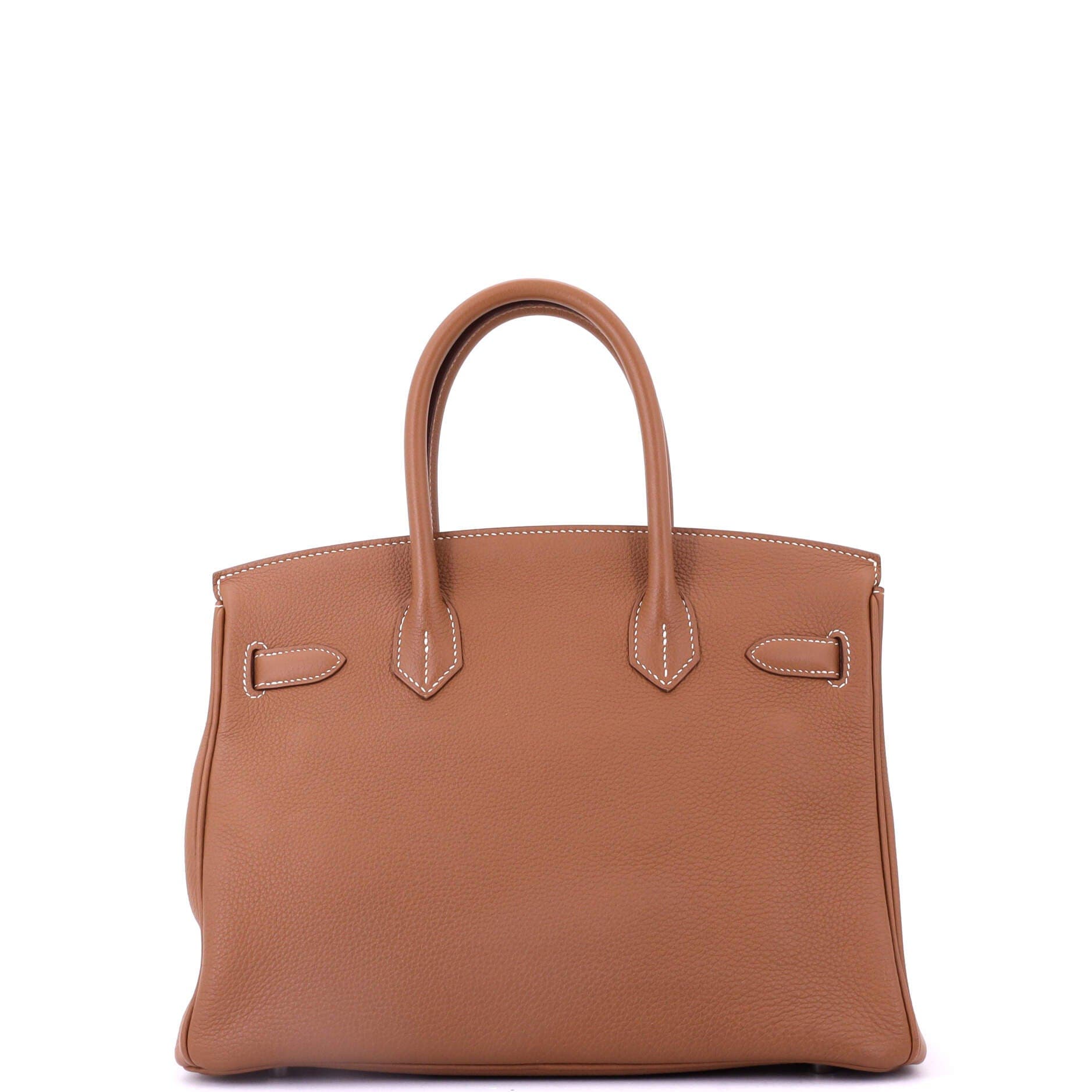 Pre-Owned Hermes Birkin Handbag Brown Togo with Palladium Hardware 30, Alternate, color, Gold