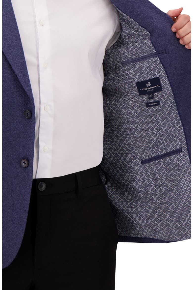 Modern Fit Textured Knit Cotton Blend Sport Coat, Alternate, color, BLUE