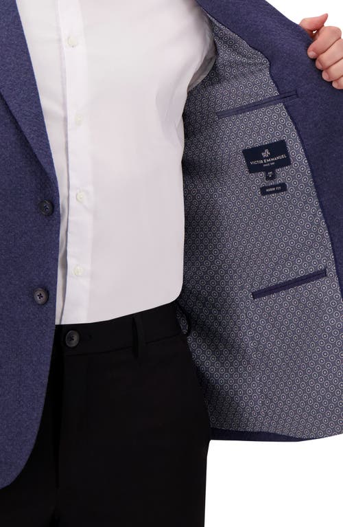 Victor Emmanuel Modern Fit Textured Knit Cotton Blend Sport Coat In Blue