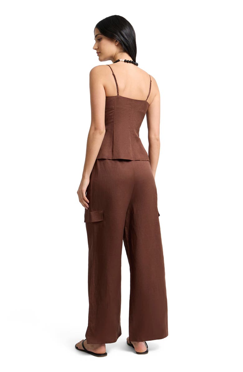 Onia Air Linen Cargo Pant, Alternate, color, Brown