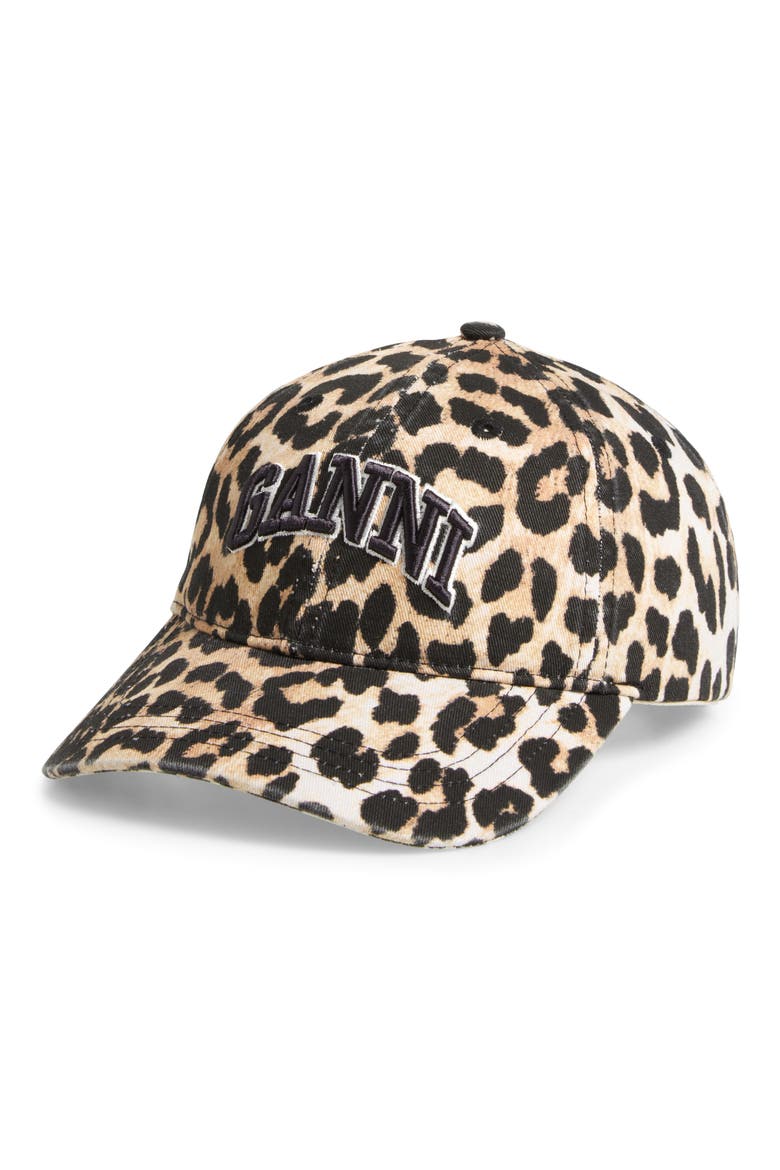 Leopard Cotton Baseball Cap, Main, color, LEOPARD