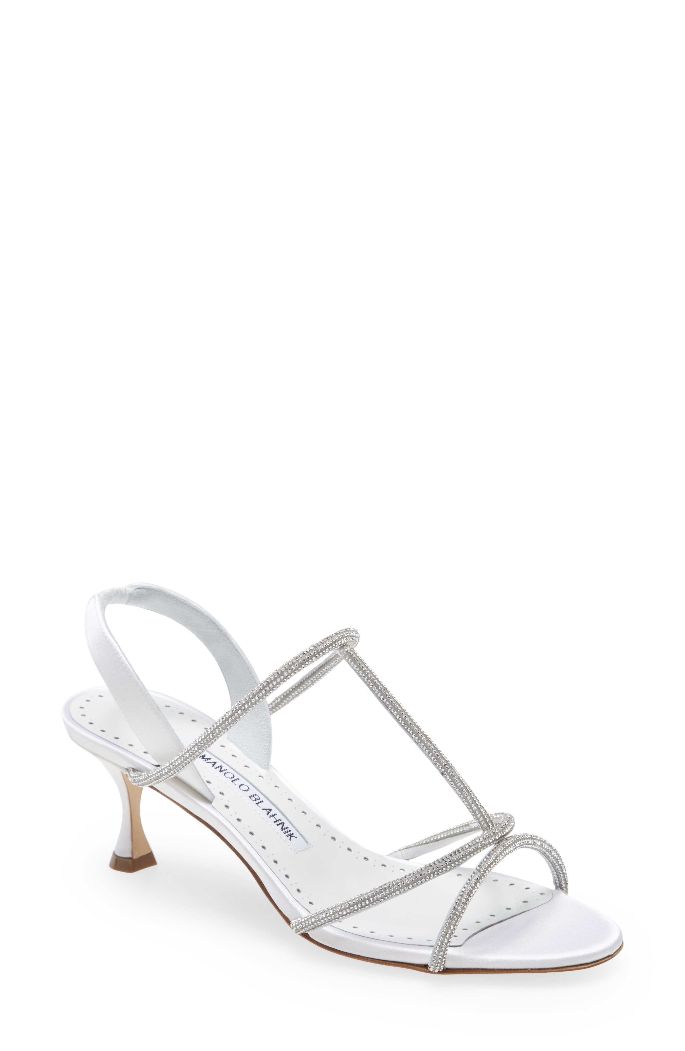 Manolo Blahnik Lucery Crystal Embellished Slingback Sandal, Main, color, 