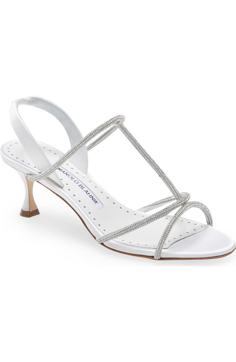 Manolo Blahnik Lucery Crystal Embellished Slingback Sandal, Main, color,