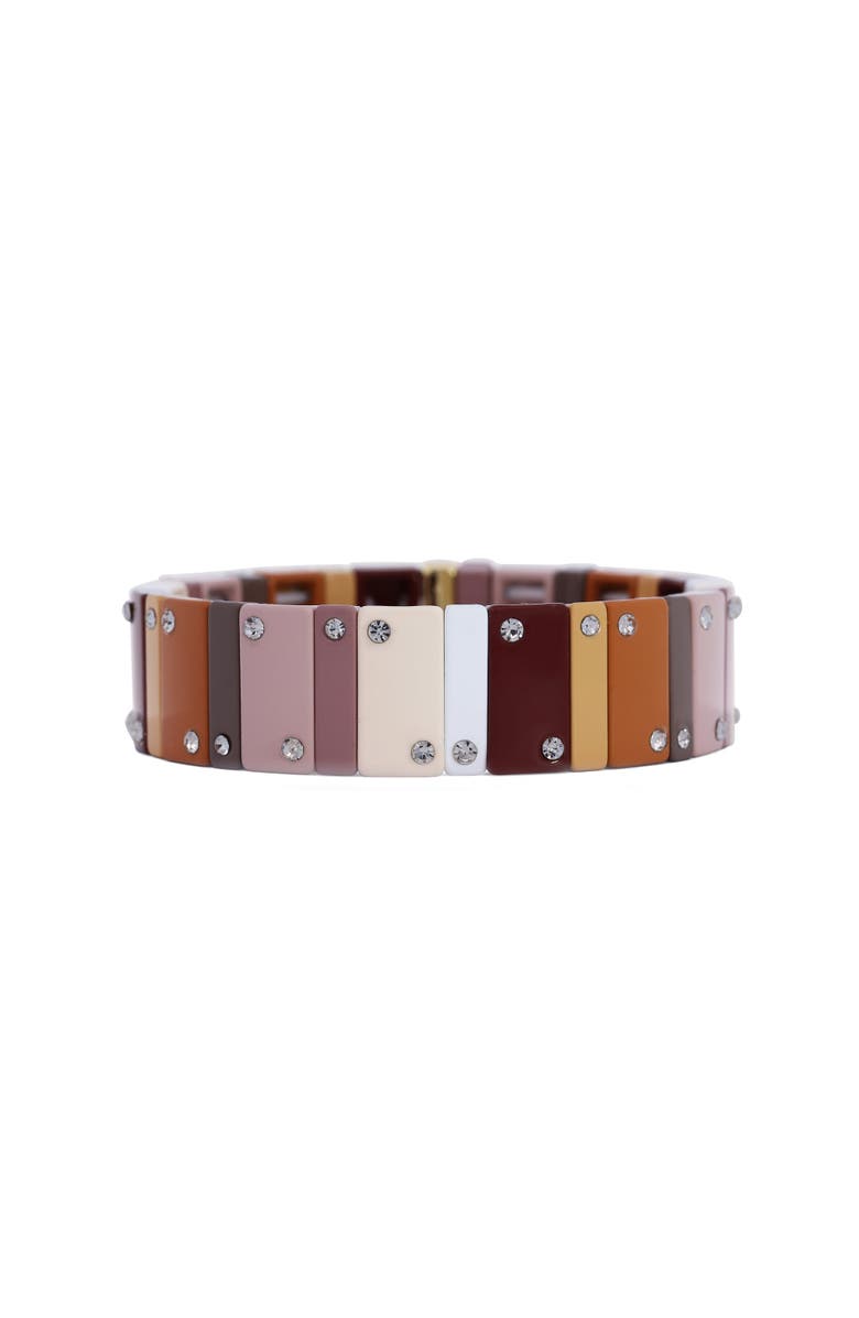 The Lovery Fine Jewelry Mocha Domino Stretch Bracelet, Main, color, Mocha