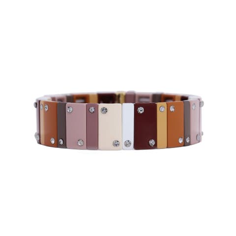 Mocha Domino Stretch Bracelet