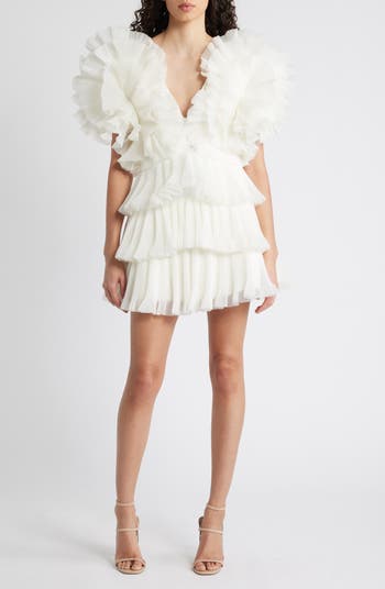 Spenmoss Pleated Ruffle Minidress