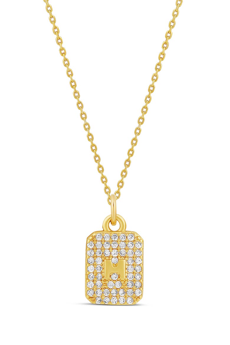 Mini Pavé Initial Medallion Necklace, Alternate, color, GOLD