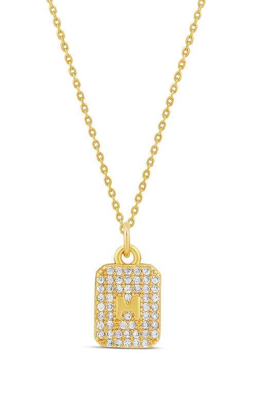 Shymi Mini Pavé Initial Medallion Necklace In Gold