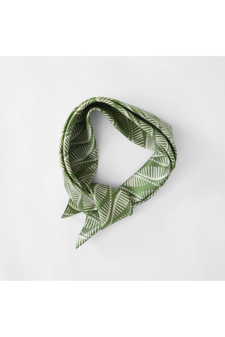 Shadow Bloom Silk Scarf, Alternate, color, Green/Cream