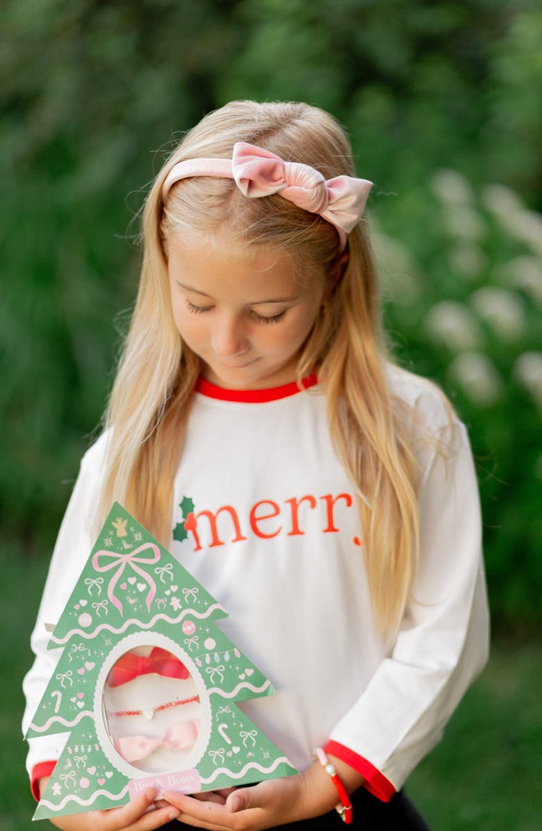 Bits & Bows Christmas Tree Bows & Bracelet Gift Set, Alternate, color, Red