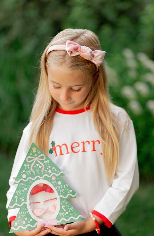 Bits & Bows Christmas Tree Bows & Bracelet Gift Set In Multi