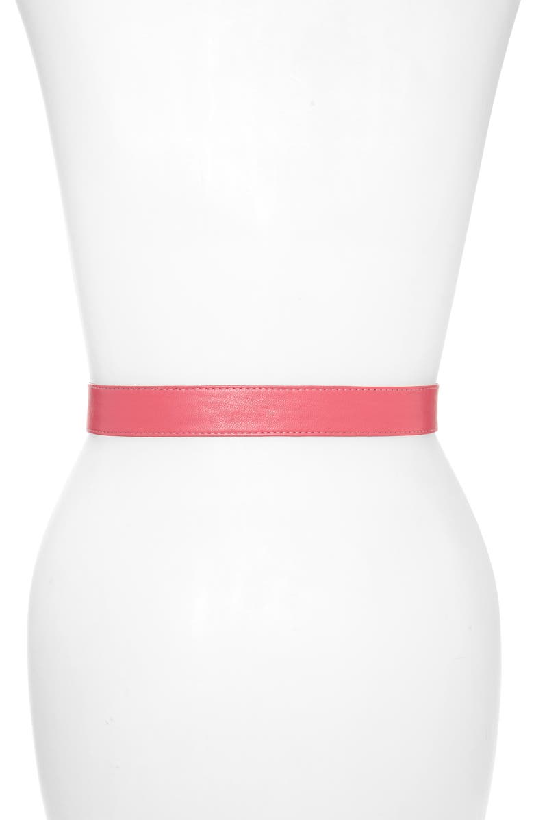 Raina Sally Shell Clasp Leather Belt, Alternate, color, Pink