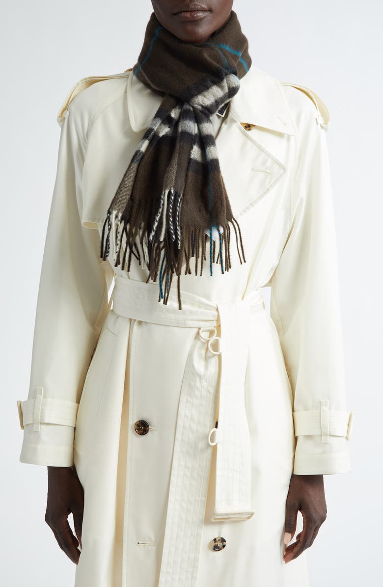 Burberry Giant Check Cashmere Scarf, Alternate, color,