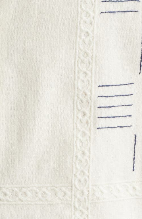 Wax London Didcot Doodle Embroidered Camp Shirt In Neutral
