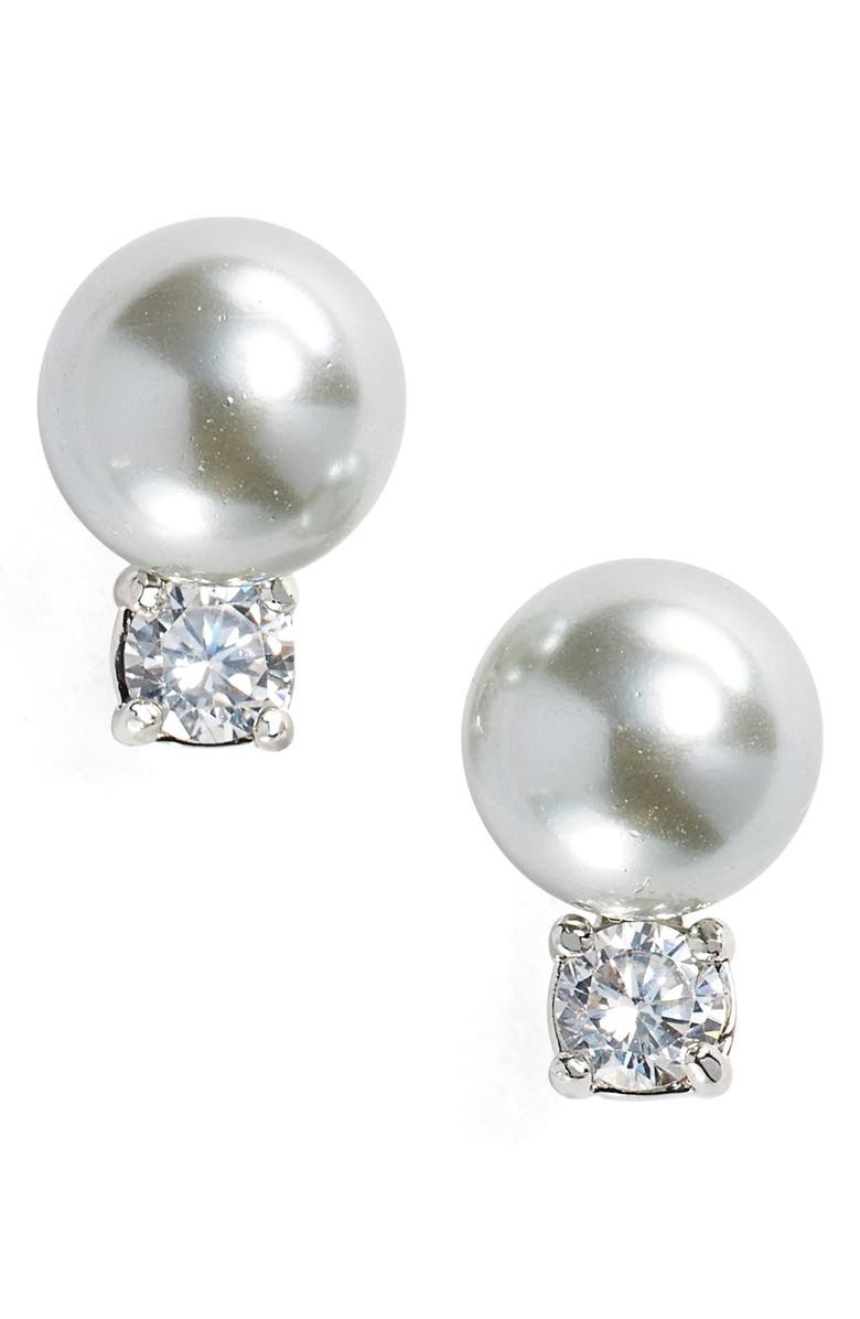 Kate Spade New York pearls of wisdon imitation pearl stud earrings, Main, color, 