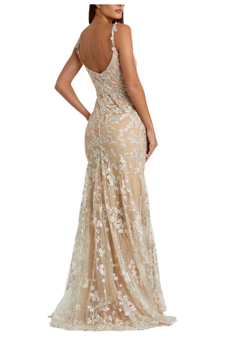 Mac Duggal Floral Embroidered Corset Bodice Gown, Alternate, color,