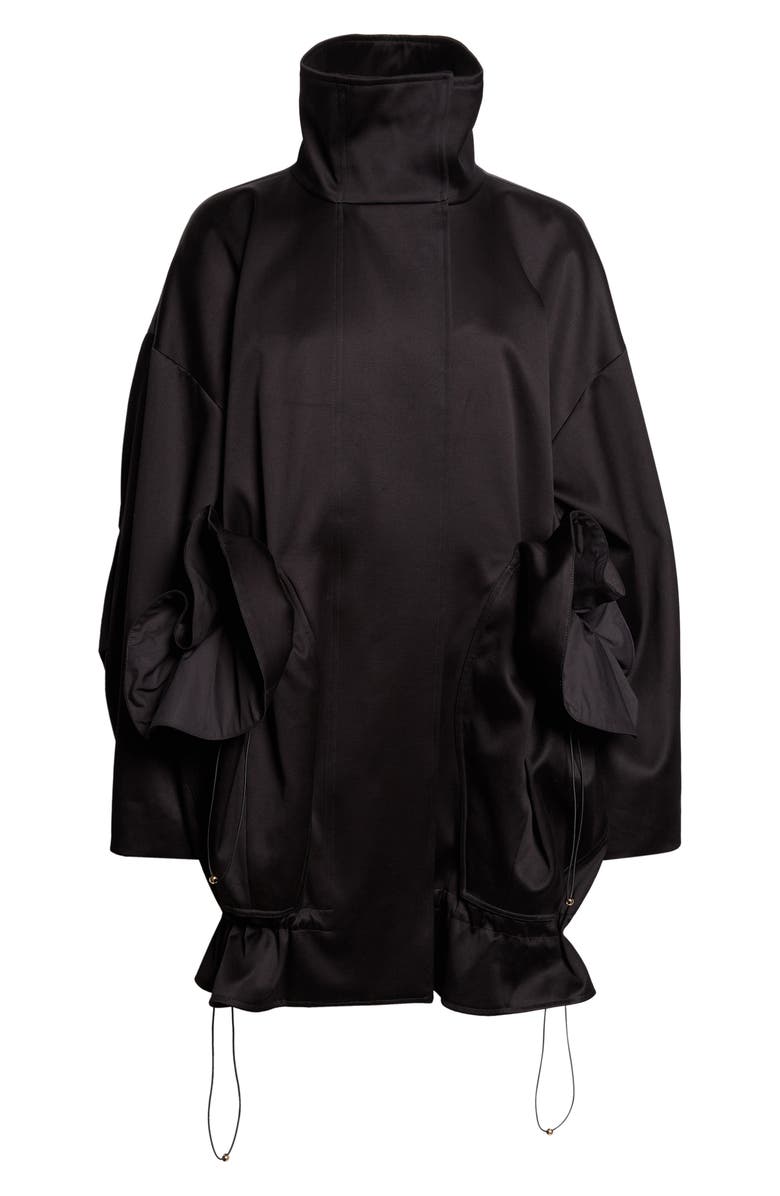 ASHLYN Chandra Cotton Sateen Coat, Main, color, Black