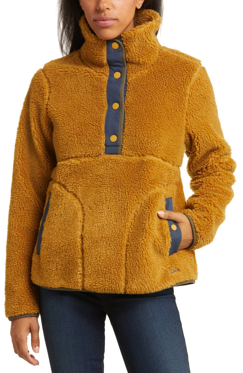 L.L.Bean Snap Placket Fleece Pullover, Alternate, color, 