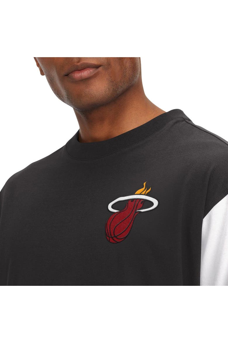 Men's Tommy Jeans Black Miami Heat Richie Color Block Long Sleeve T-Shirt, Alternate, color, Black