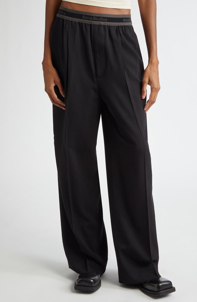 Acne Studios Parika Stretch Waist Wide Leg Trousers | Nordstromrack
