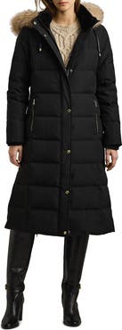 Lauren Ralph Lauren Heritage Down & Feather Fill Puffer with Faux Fur Trim Removable Hood