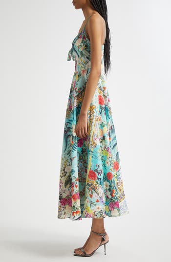 Crystal Embellished Linen Maxi Dress